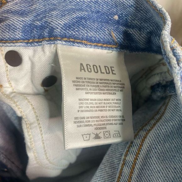 AGOLDE 90’s Loose Fit Denim Jeans Blue Mid Rise Size 24 - Picture 7 of 8